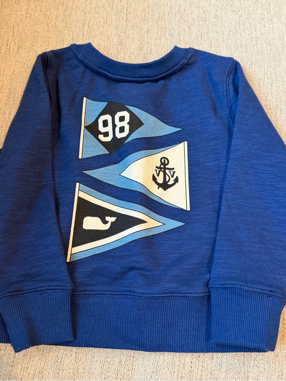 Vineyard Vines Boys' Blue Nautical Flag Sweatshirt 3T